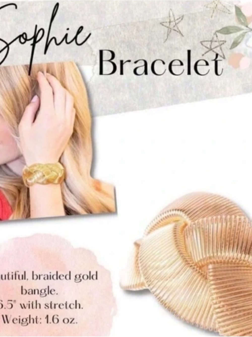 Gold Braided Wire Cuff Bracelet - Plunder Sophie Design